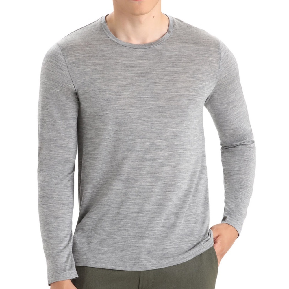Icebreaker Men’s Sphere II LS Size Small in Metro Heather Colorway